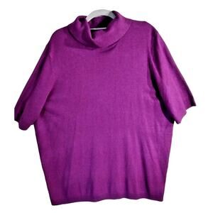 Lane Bryant Woman's NEW Purple Pullover Sweater Size 26/28 Turtle Neck Key hole